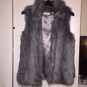 Calvin Klein faux fur vest